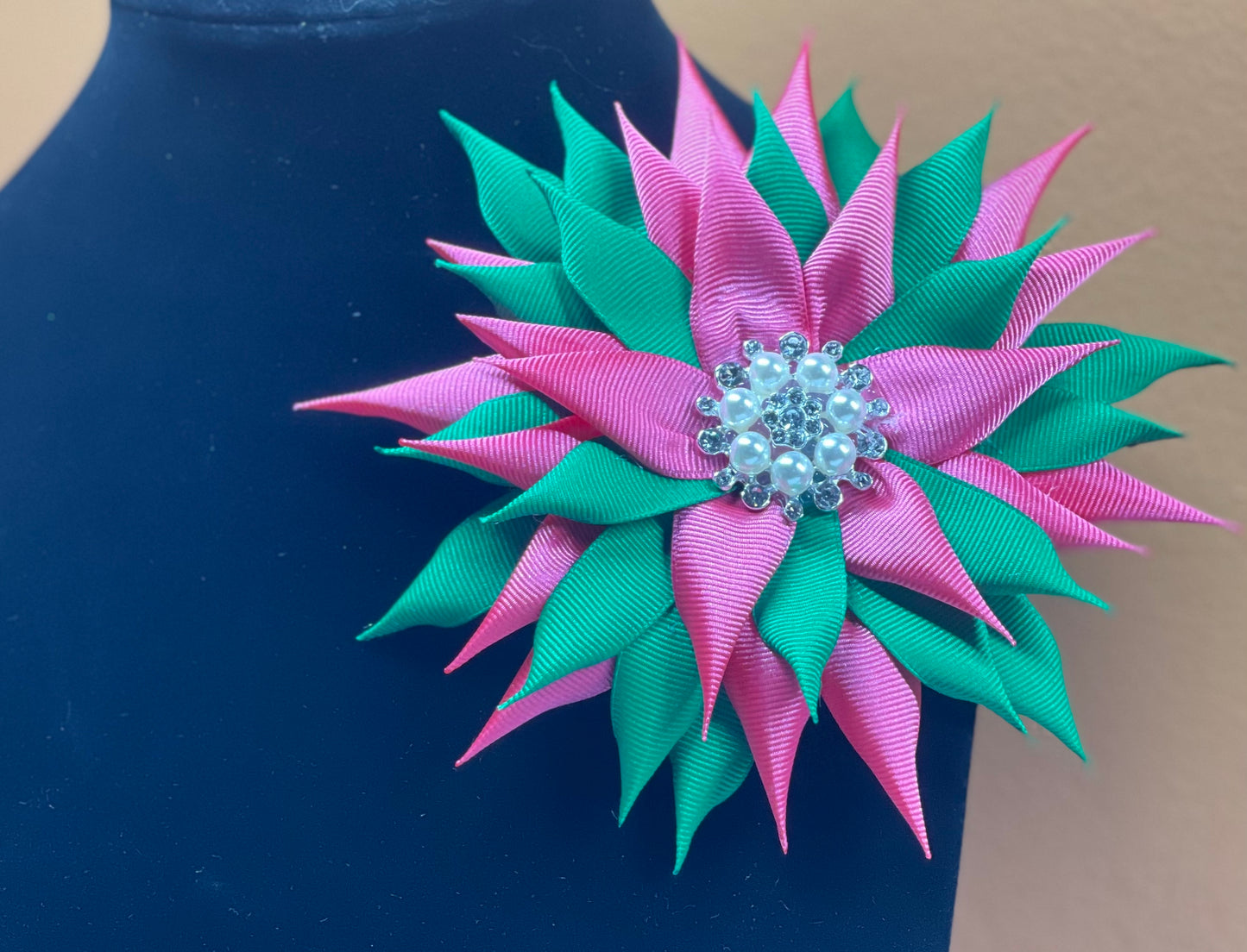 Medium Green & Pink Brooch