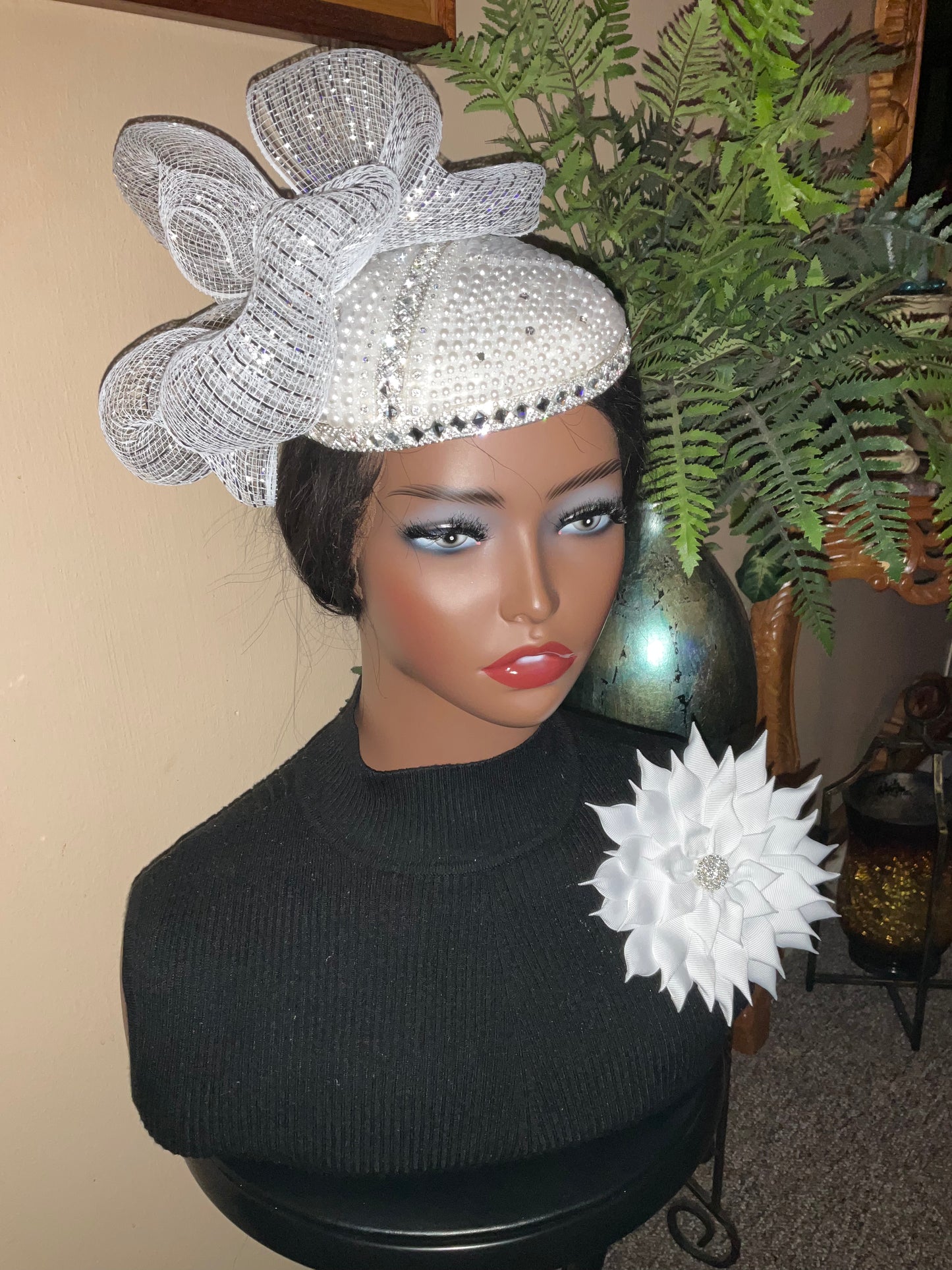 Fascinator Hat and Large Brooch Sets