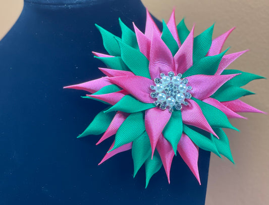 Medium Green & Pink Brooch