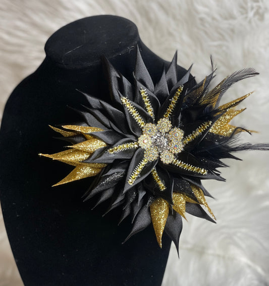 Gold and Black Brooch Pin